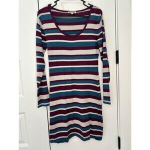 Ethos Paris Dress Women Organic Cotton Round Neck Neutral Minimalist Size M